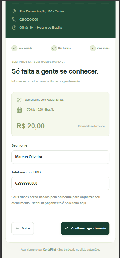 Tela real: Informa os dados